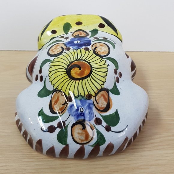 Mexican Hand Painted Pottery Frog - Picture 5 of 11